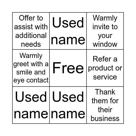 KDS Bingo-"Make You Feel Special" and "Business Was Extremely Important" Bingo Card