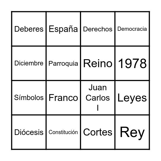 Constitución Bingo Card