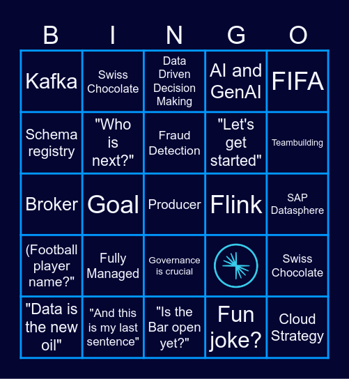 Data in Motion Tour - The Game Bingo Card