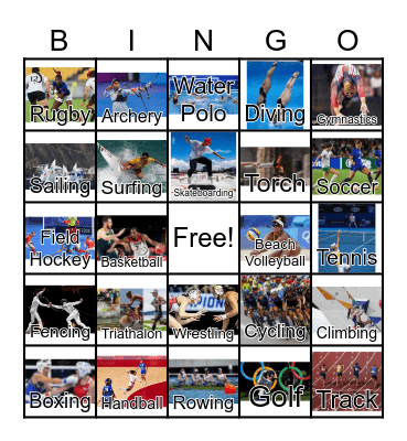 Summer Olympics 2024 Bingo Card