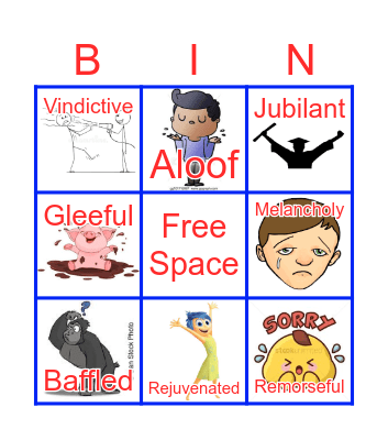 Emotions Bingo Card