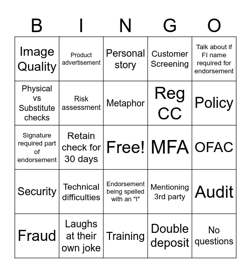 Common Problem Areas-RDC/Mobile Bingo Card