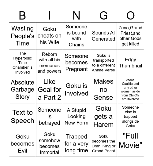 DB What If Bingo Sheet Bingo Card