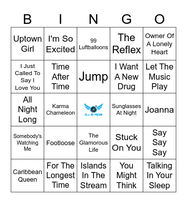 Songs That Turned 40 In 24 Bingo Card