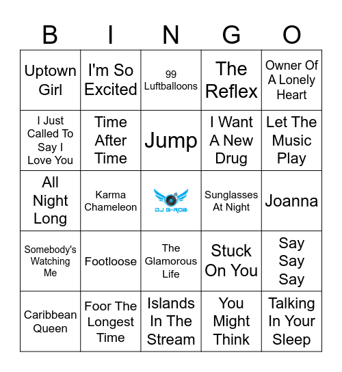 Songs That Turned 40 In 24 Bingo Card