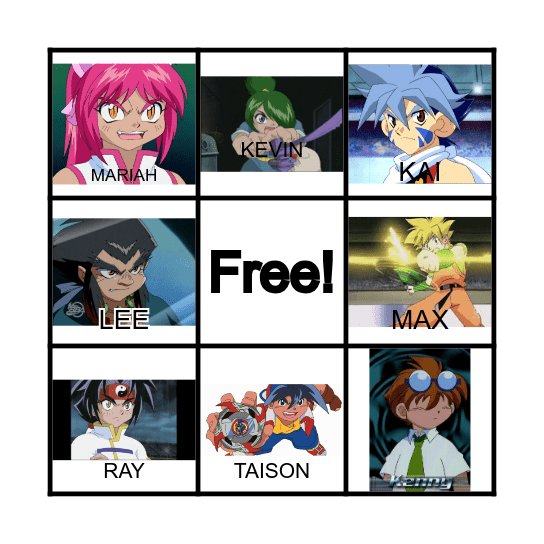 Beyblade Bingo Card