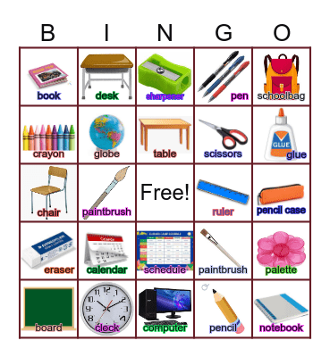 In My Classroom Bingo Card