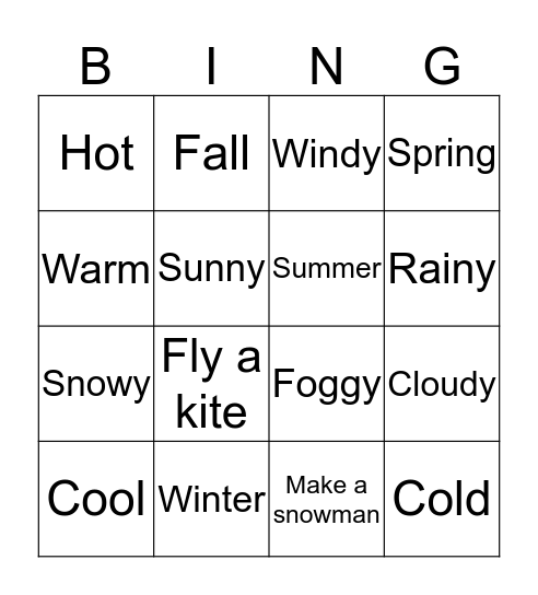 UNIT 9 Bingo Card