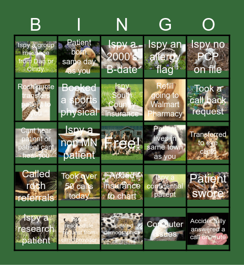 Bingo 7/12/2024 Bingo Card