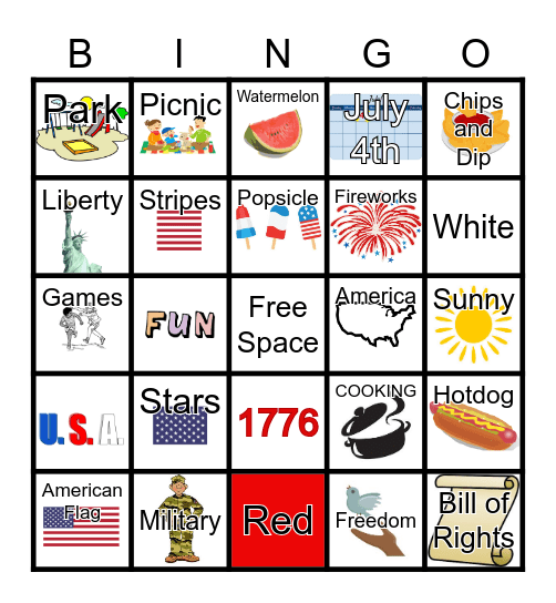 4TH OF JULY Bingo Card