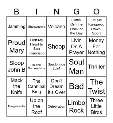 Sherman Summer Sounds Bingo Card