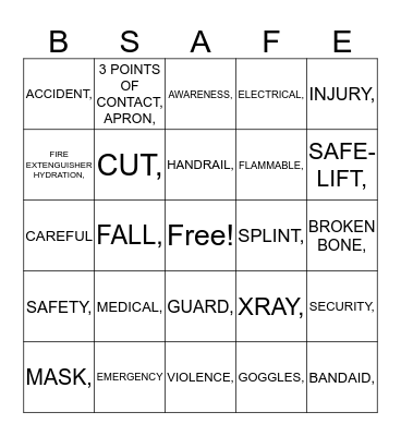SAFETY BINGO Card