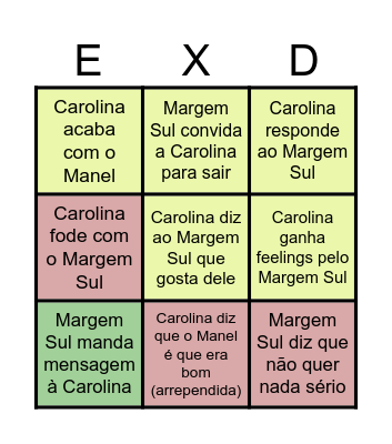 O CRIME DA FREIRA CAROLINA Bingo Card