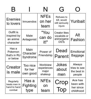 /tog/ female OC bingo Card