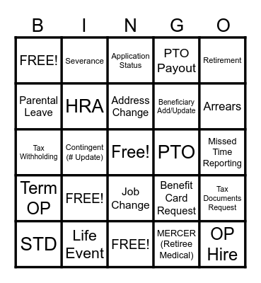 Summit Bingo Card