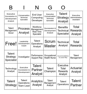 HR&D Roles Bingo Card