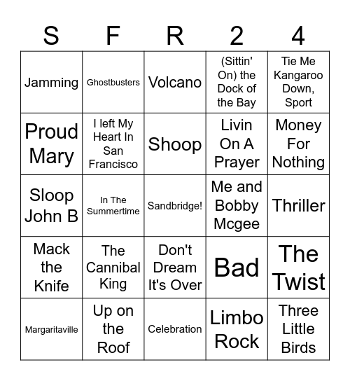 Sherman Summer Sounds Bingo Card