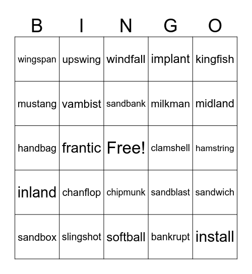 3.2 - Glued Sounds Bingo Card