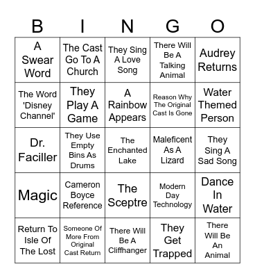 Descendants 4 Bingo Card