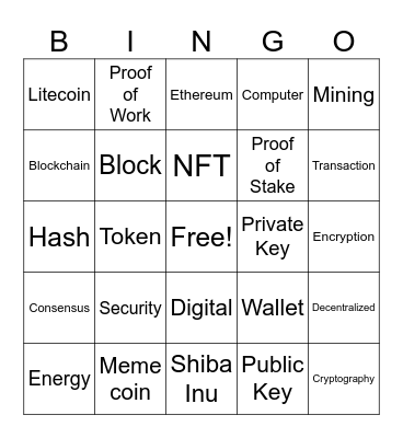 Crypto Bingo! Bingo Card