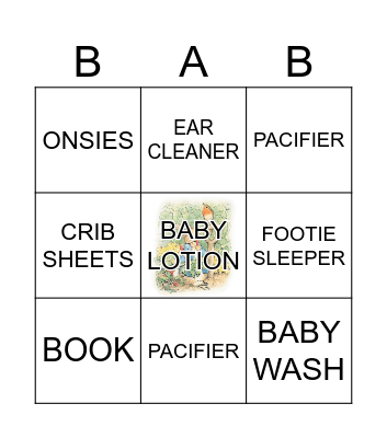 BABY SHOWER Bingo Card