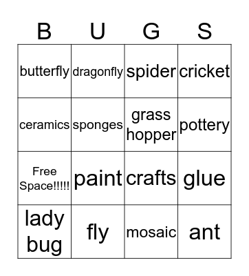 "A Bugs Life" Bingo Card