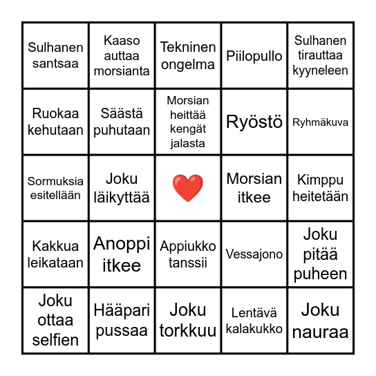 Hääbingo Card