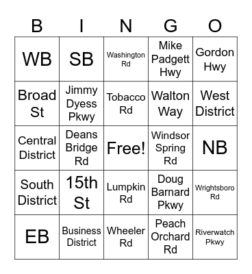 Geography Bingo Card