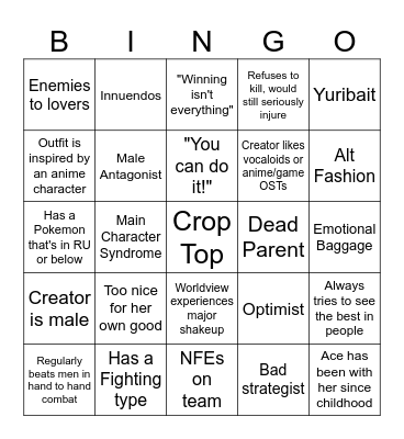 /tog/ female OC bingo Card