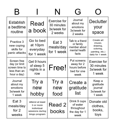 Summer Bingo Card