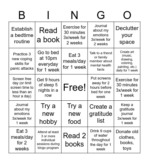 Summer Bingo Card