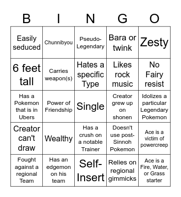 /tog/ male OC bingo Card