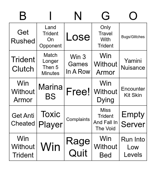 Triton Bingo Card