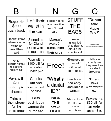 CUSTOMER BINGO Card