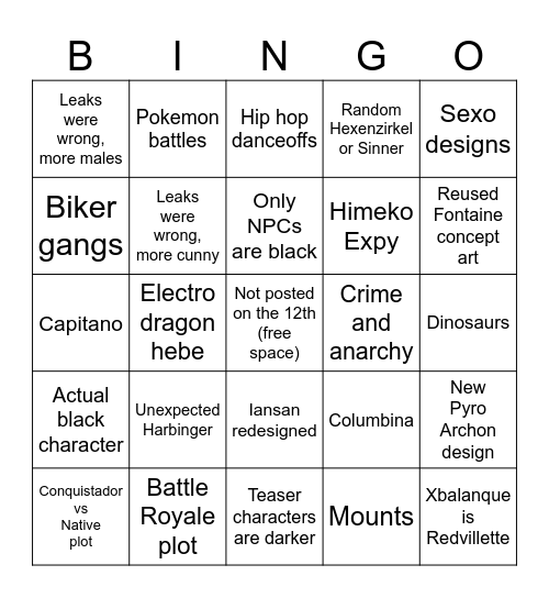 NATLAN TRAILER Bingo Card