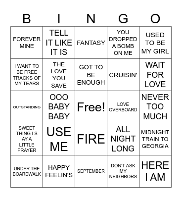 Nadyne's Decades Bingo Card