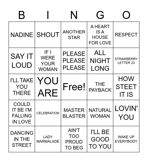 Nadyne's Decades Bingo Card