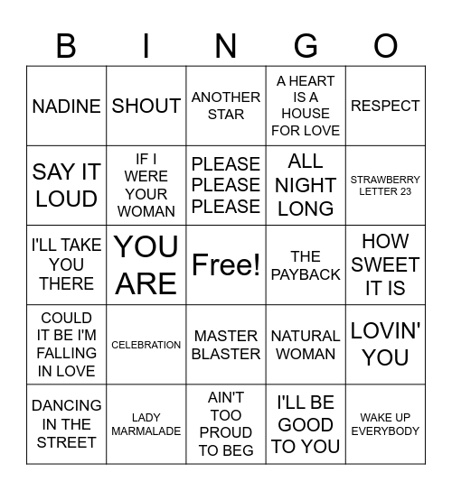 Nadyne's Decades Bingo Card