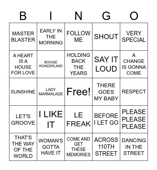 Nadyne's Decades Bingo Card