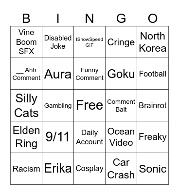 Reels Bingo Card