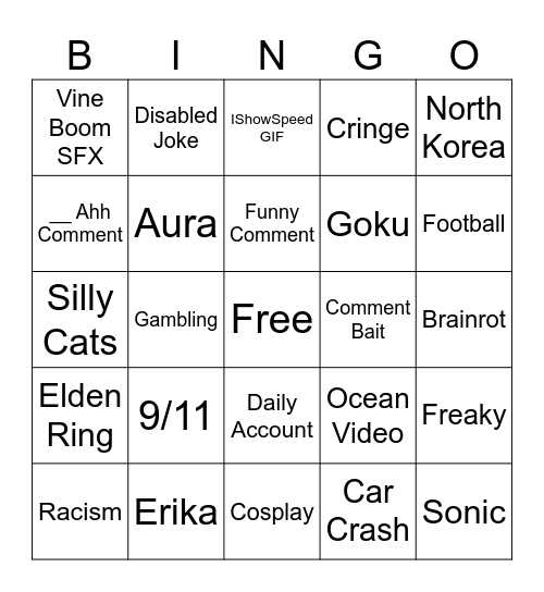 Reels Bingo Card