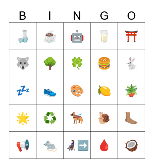 Toasty's Emoji Bingo Card