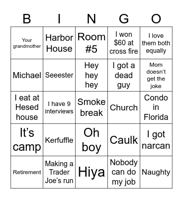 Mom Bingo Card