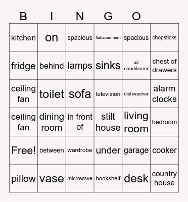 MY HOUSE Bingo Card