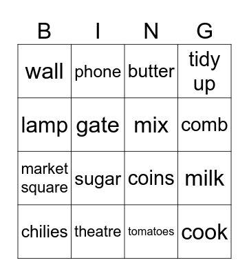 Vocab review! Bingo Card