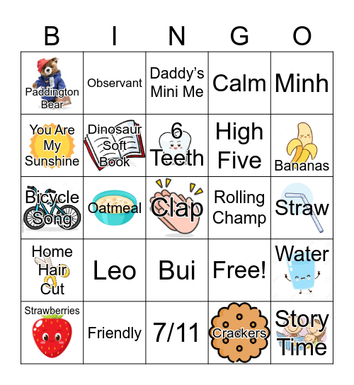 Leo’s First Birthday Bingo Card