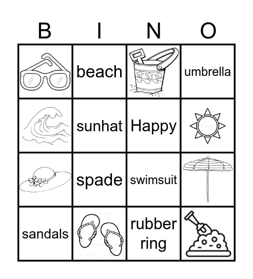 BEACH Bingo Card