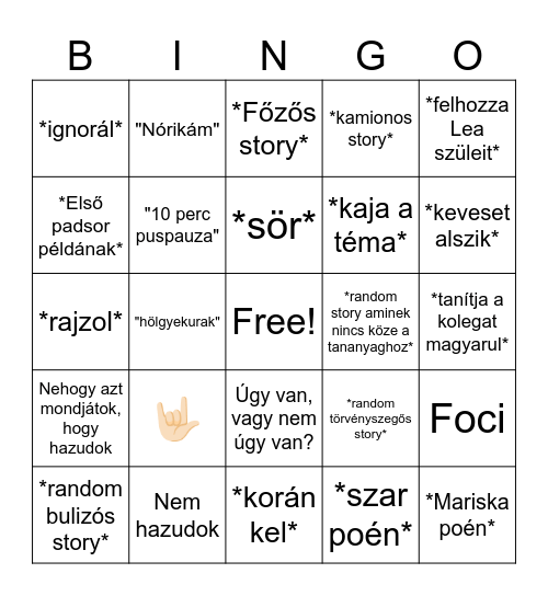 Robika Bingo Card