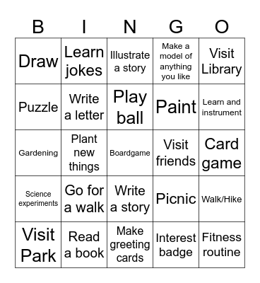 St Andrews Unplugged Bingo Card