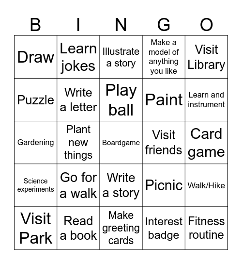 St Andrews Unplugged Bingo Card